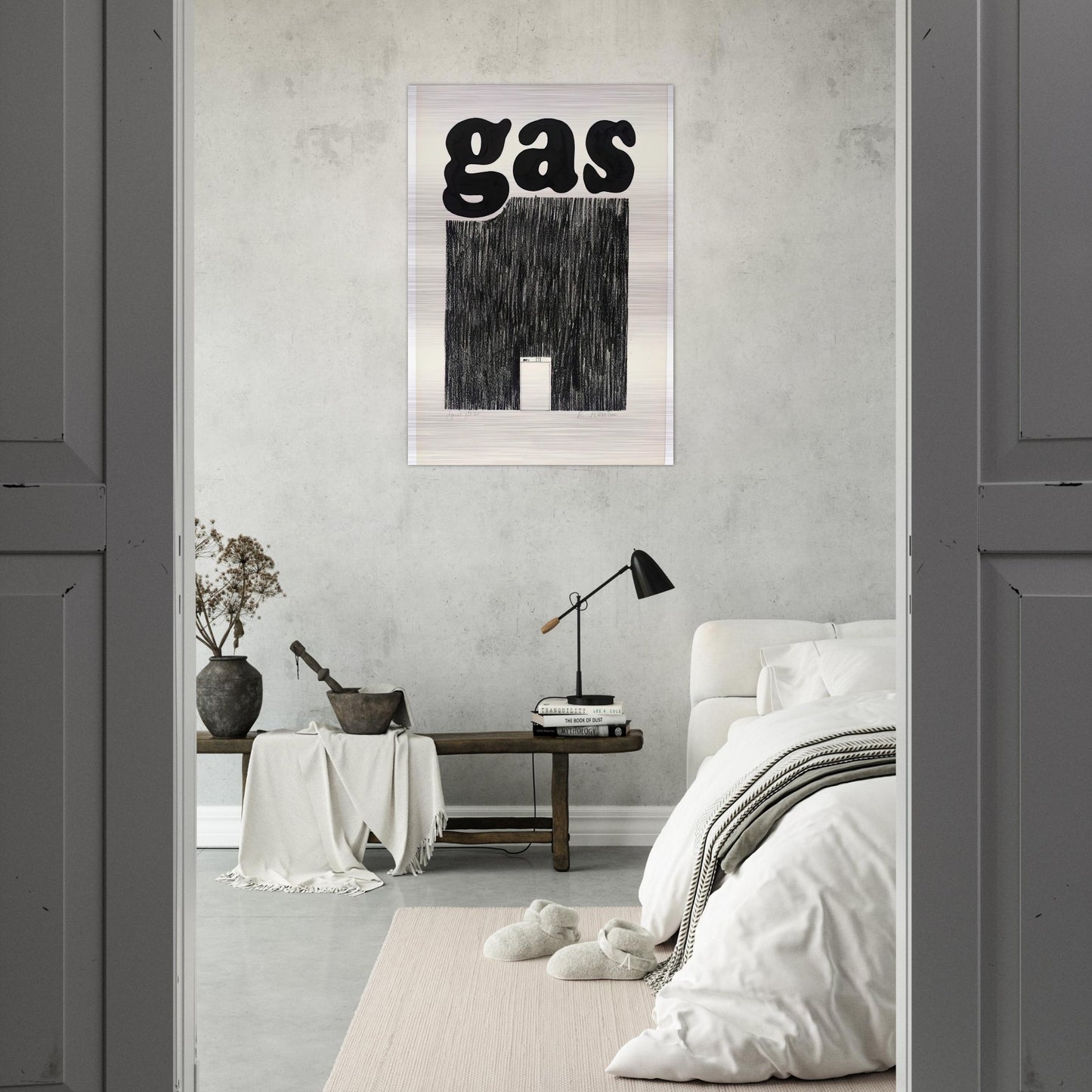 GAS 1962 - Edward Ruscha Brushed Aluminum Print - 70x100 cm / 28x40 inches | Edward Ruscha Aluminum Print | Edward Ruscha Prints