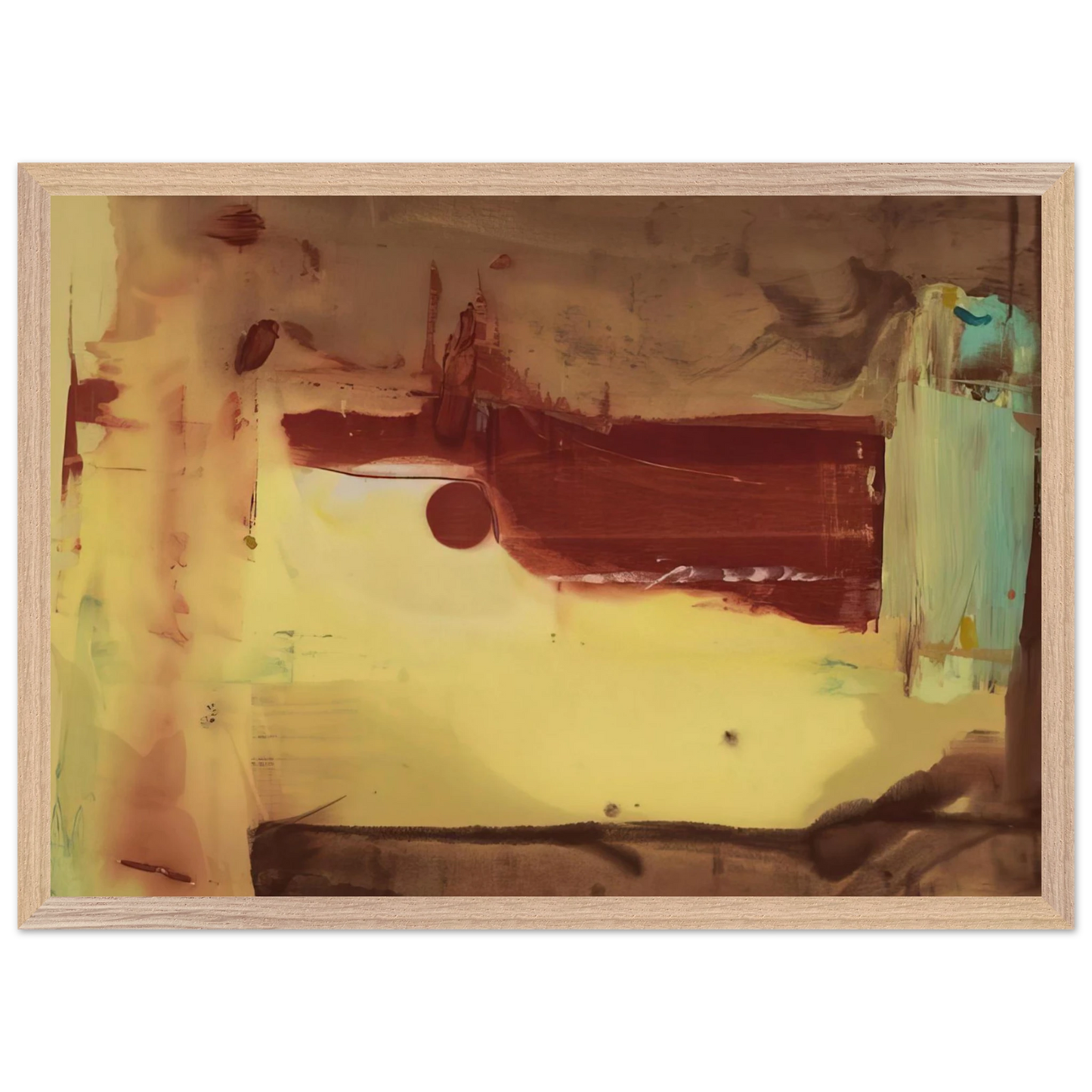 Helen Frankenthaler - Desert Pass - 1976 Wall art - 60x80 cm / 24x32 inches - Premium Wooden Framed Poster With Fine Art Paper-canvas - Black frame