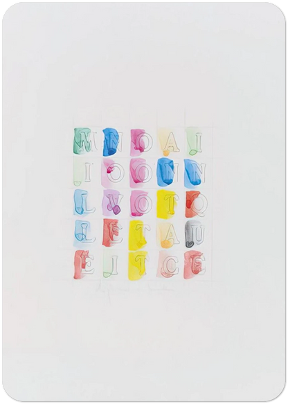 MILLENOVECENTOTTANTACINQUE 1985 By Alighiero Boetti Pack of 10 Post Cards | Alighiero Boetti Post Cards | A6 (10.5 x 14.8 cm) - 4.1 x 5.8 inches