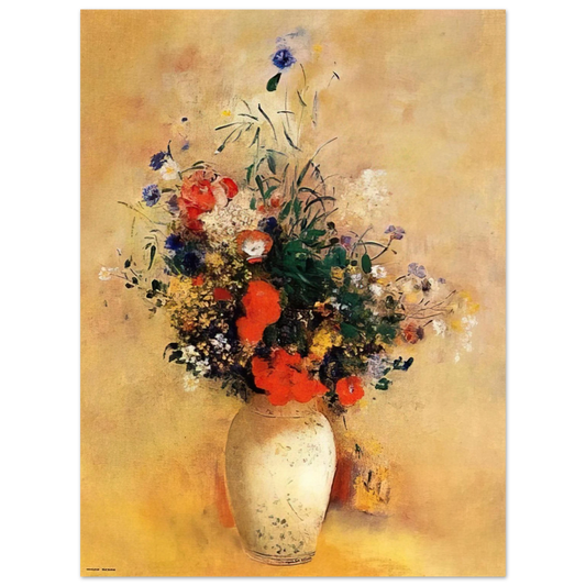 Odilon Redon - FLOWERS IN A BLUE VASE  75x100 cm / 30x40inches Fine Art Poster