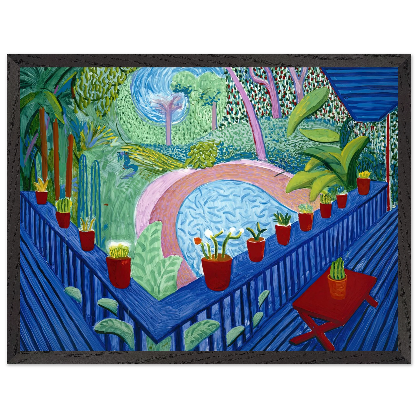 David Hockney - David Hockney Wall art - 21x29.7 cm / 8x12" - Premium Wooden Framed Poster With Fine Art Paper-canvas - Black frame