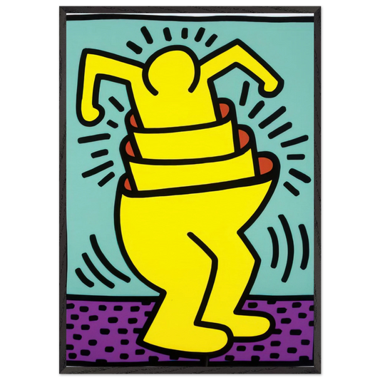 UNTITLED 1989 N1 - Keith Haring 70x100 cm / 28x40 inches Framed Art Print – Black Wooden Frame