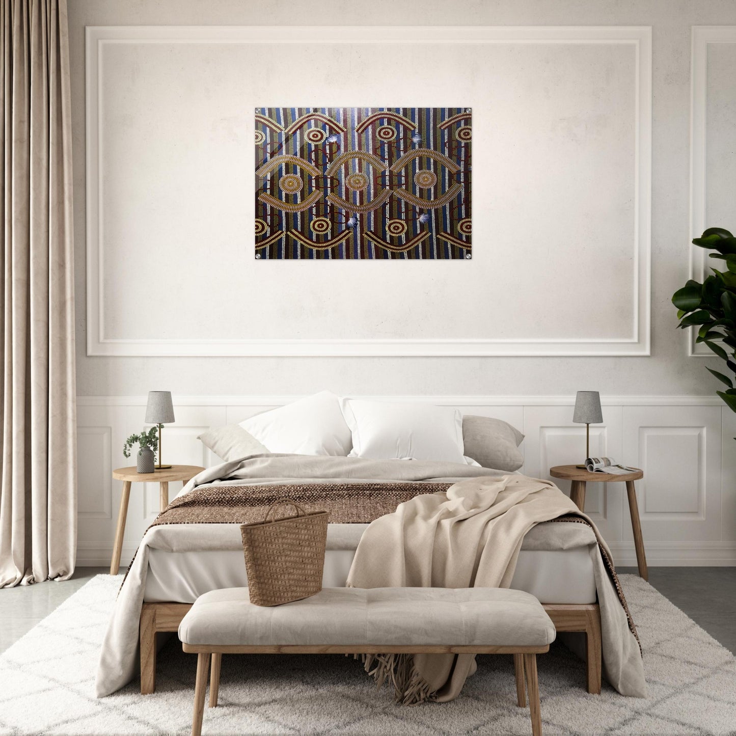 Anmatyerre Ceremonial Designs Associated with the Rockhole Site Intankangu - 1982 - Clifford Possum Tjapaltjarri Acrylic Print - 70x100 cm / 28x40″ inches