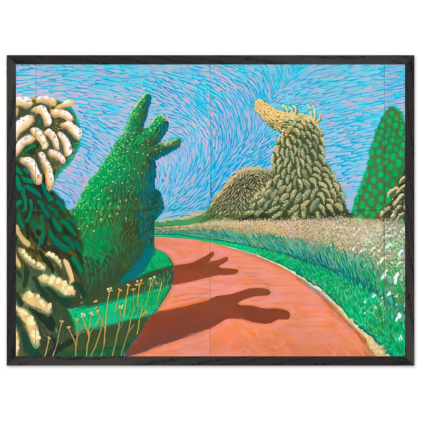 David Hockney - David Hockney Wall art - 70x100 cm / 28x40 Inches - Premium Wooden Framed Poster With Fine Art Paper - Black frame