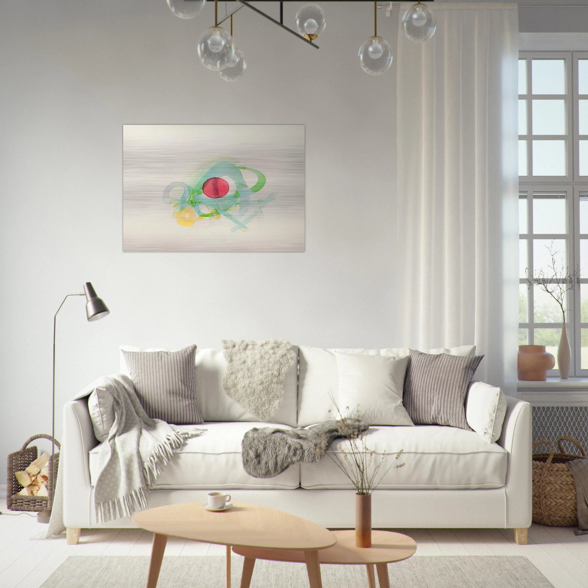 UNTITLED RED GREEN YELLOW AND BLUE - Luis Feito Brushed Aluminum Print - 70x100 cm / 28x40 inches | Luis Feito Aluminum Print | Luis Feito Prints