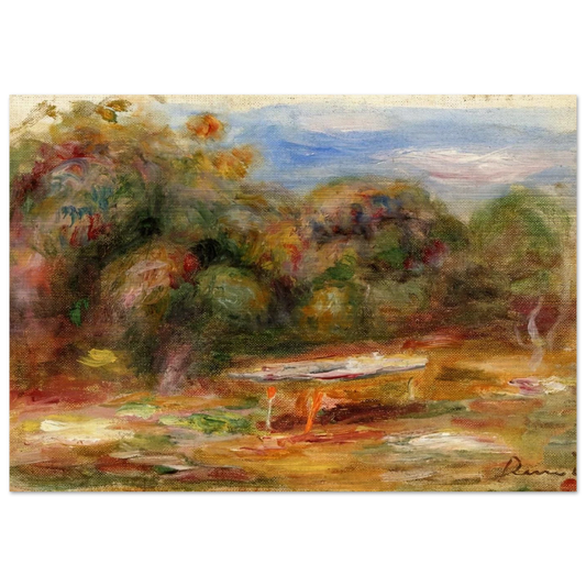In the Garden at Collettes in Cagnes - Pierre-Auguste Renoir Brushed Aluminum Print - 70x100 cm / 28x40 inches | Pierre-Auguste Renoir Aluminum Print | Pierre-Auguste Renoir Prints