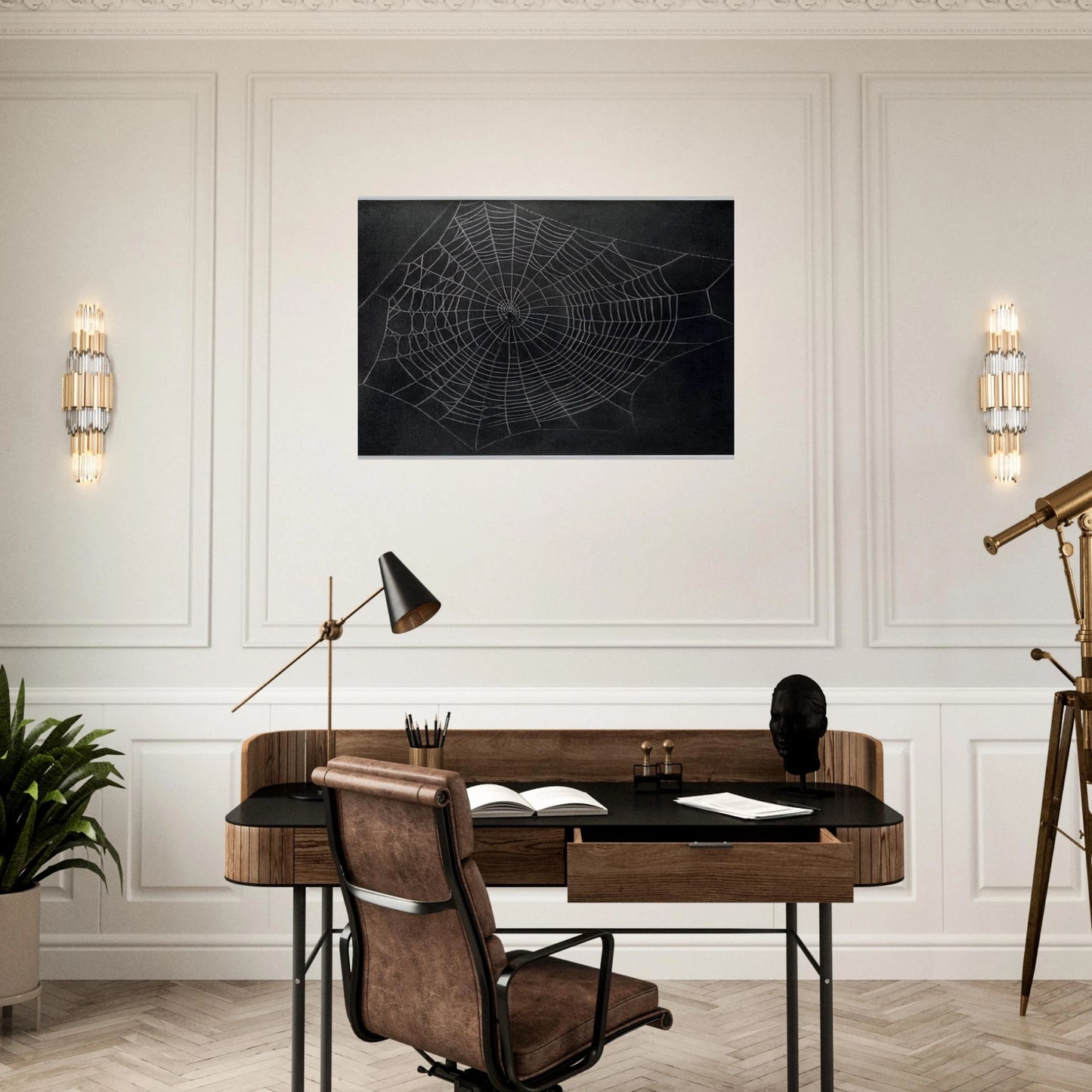 UNTITLED SPIDER WEB 2000 - Vija Celmins Brushed Aluminum Print - 70x100 cm / 28x40 inches | Vija Celmins Aluminum Print | Vija Celmins Prints