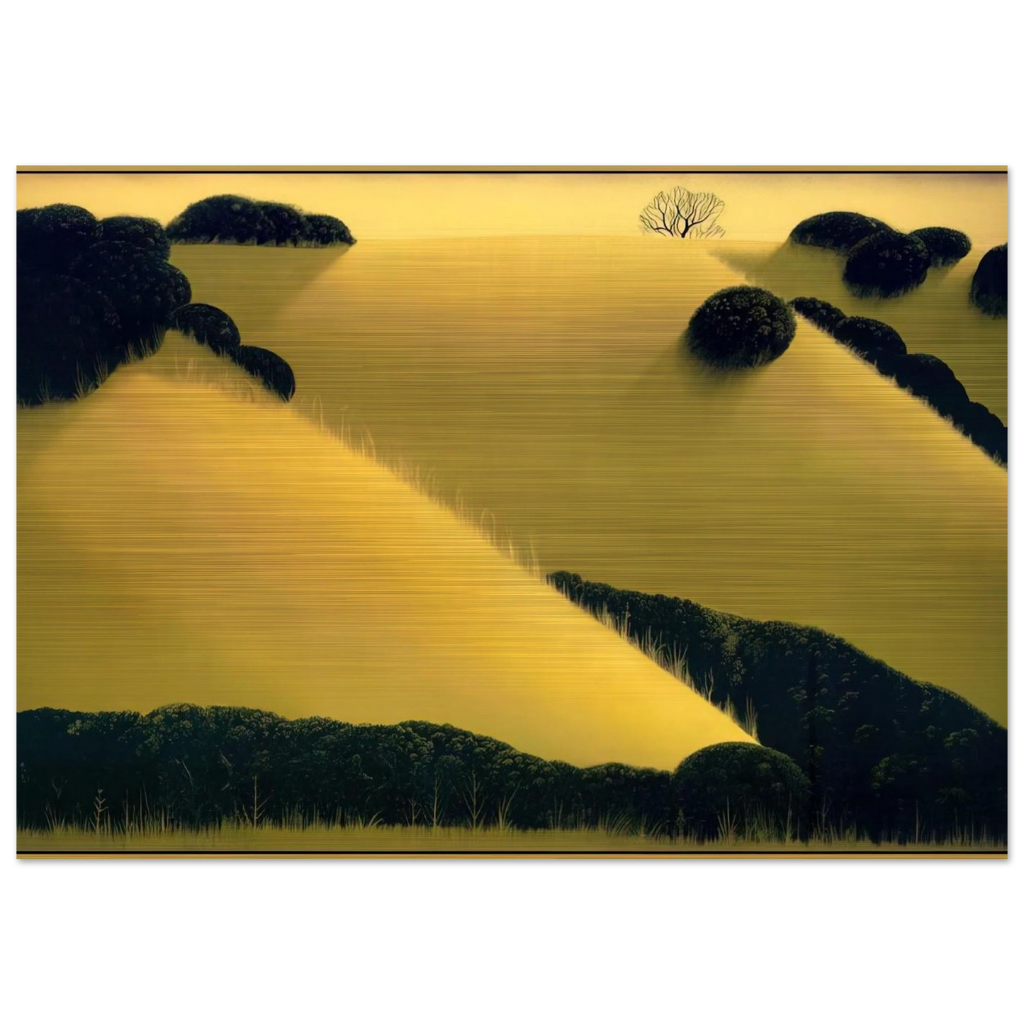 Golden Hills - Eyvind Earle Brushed Aluminum Print - 70x100 cm / 28x40 inches | Eyvind Earle Aluminum Print | Eyvind Earle Prints