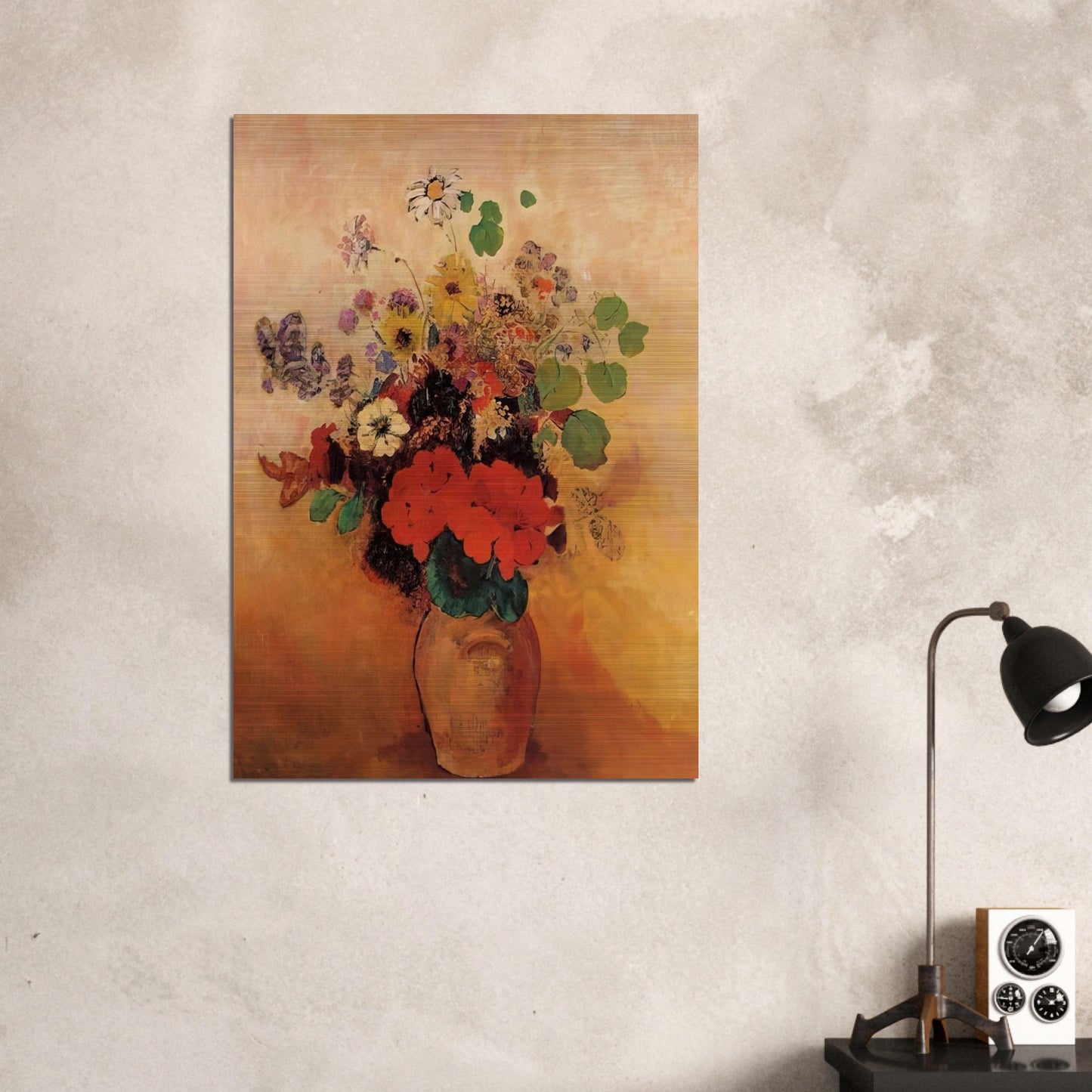 VASE OF FLOWERS 5 - Odilon Redon Brushed Aluminum Print - 70x100 cm / 28x40 inches | Odilon Redon Aluminum Print | Odilon Redon Prints