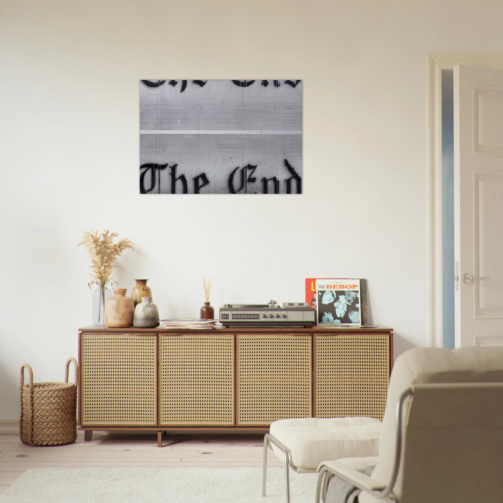 THE END 1991 - Edward Ruscha Brushed Aluminum Print - 70x100 cm / 28x40 inches | Edward Ruscha Aluminum Print | Edward Ruscha Prints