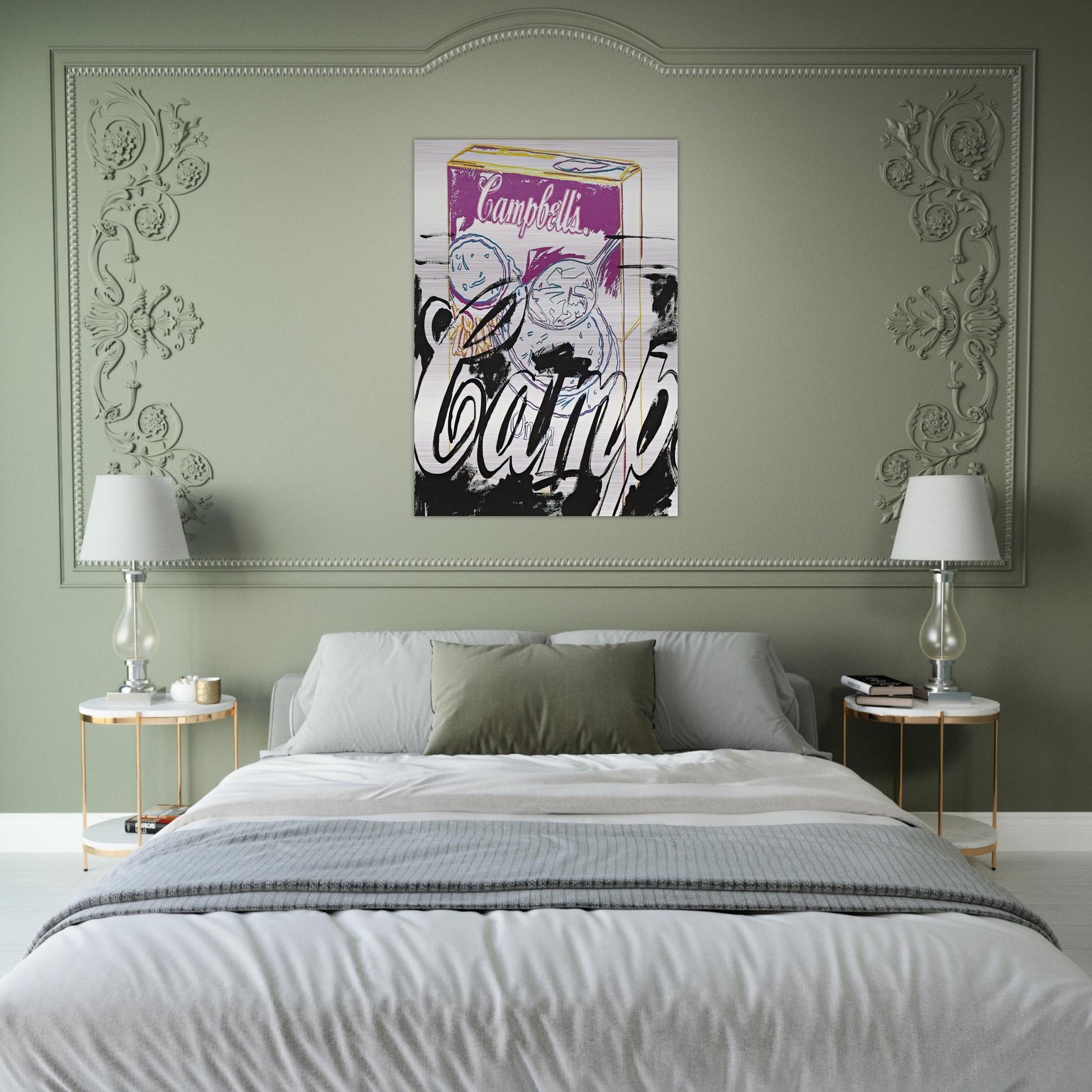 Campell's Onion Soup Box - Andy Warhol Brushed Aluminum Print - 70x100 cm / 28x40 inches | Andy Warhol Aluminum Print | Andy Warhol Prints