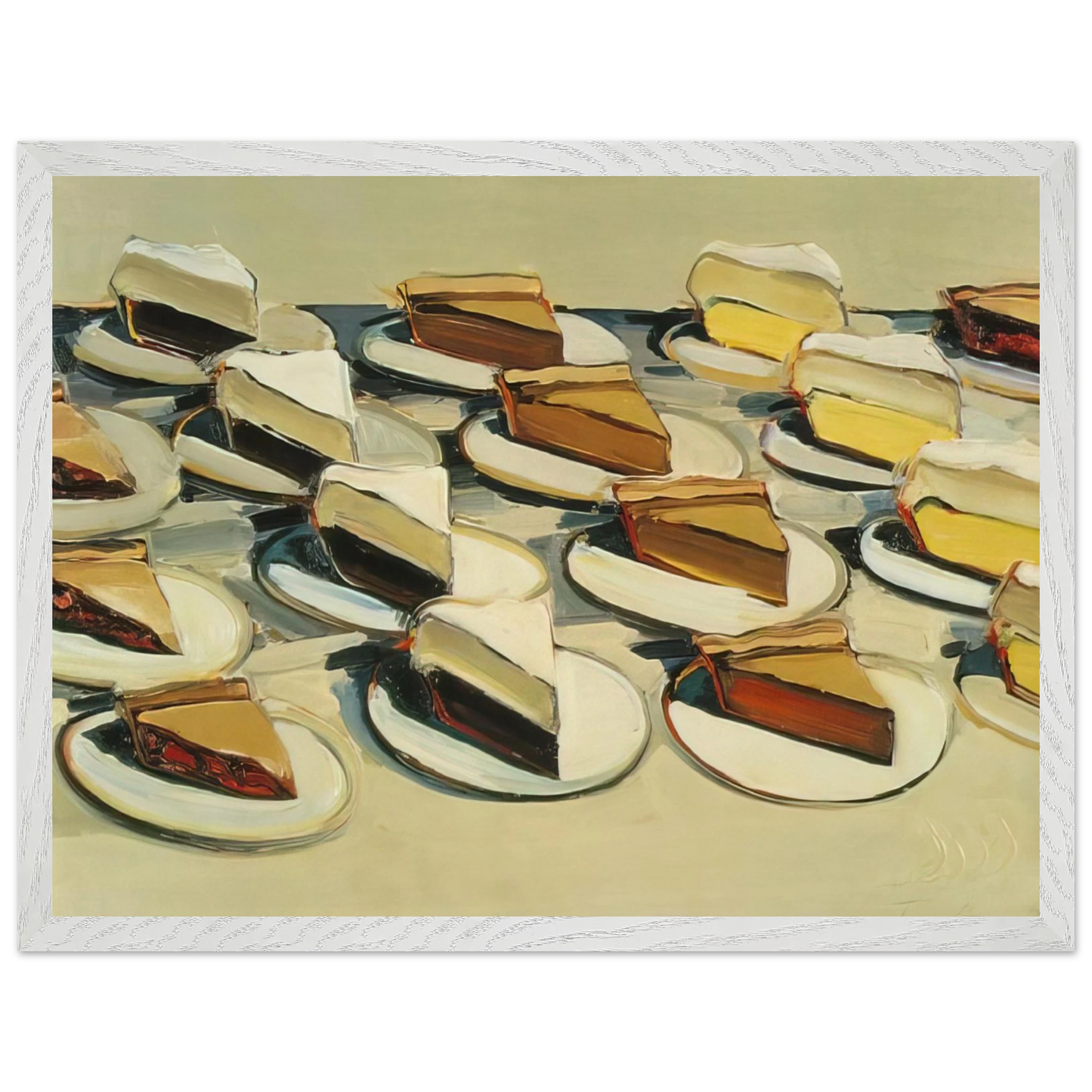Wayne Thiebaud - Pies, Pies, Pies - 1961 Wall Art - 30x40 cm / 12x16 inches - Premium Wooden Framed Poster With Fine Art Paper-canvas - Wood frame