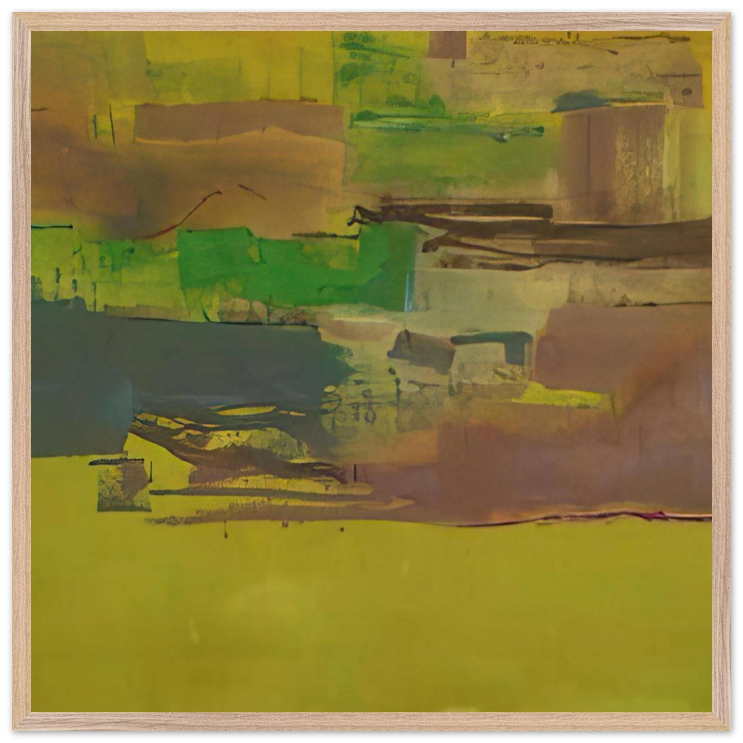 Helen Frankenthaler - August Deep - 1978 Wall art - 50x50 cm / 20x20 inches - Premium Wooden Framed Poster With Fine Art Paper-canvas - White frame