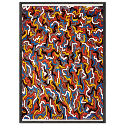 Squiggles - Sol LeWitt 70x100 cm / 28x40 inches Framed Art Print – Black Wooden Frame