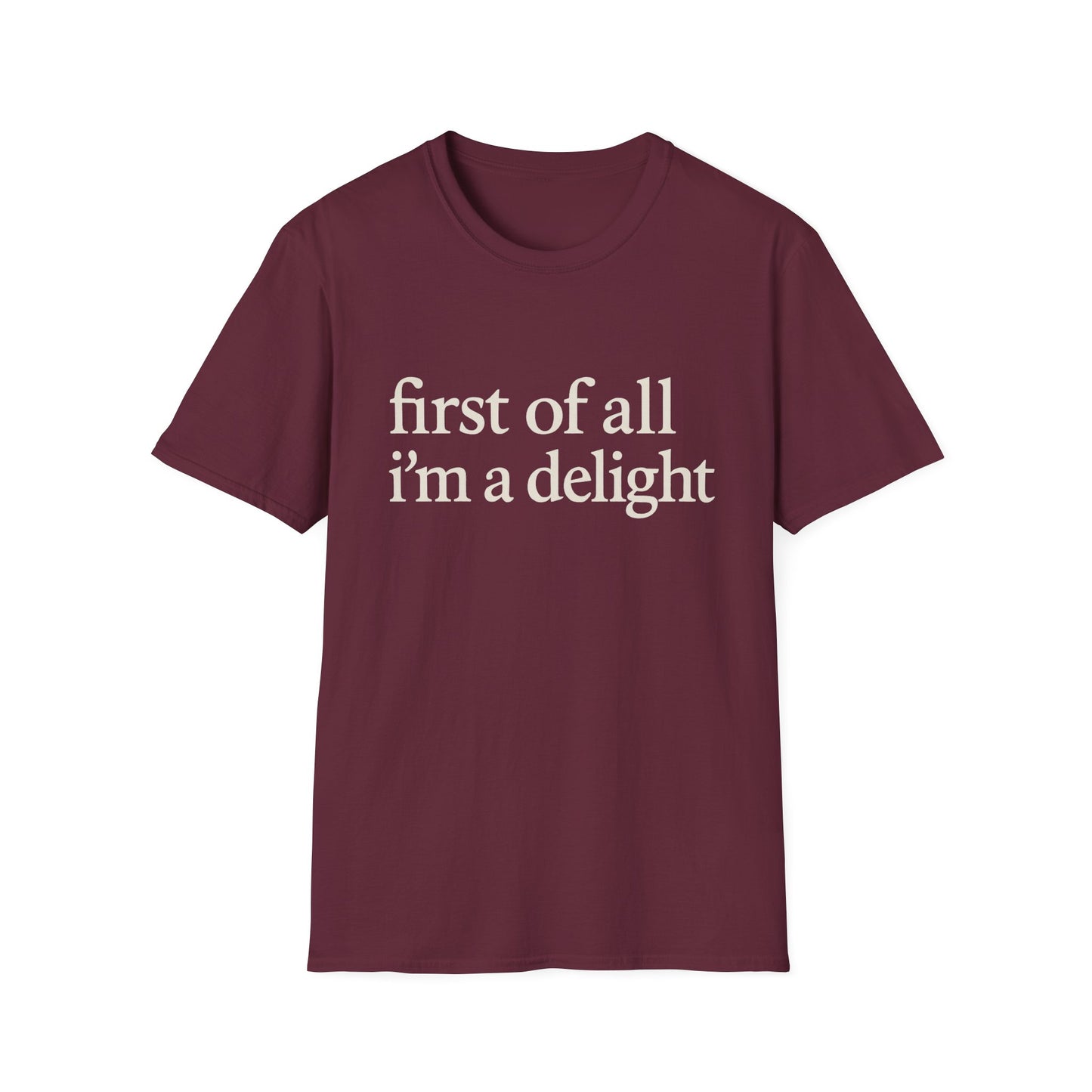 „Zuallererst bin ich eine Freude“-Shirt, lustiges T-Shirt mit Spruch für Frauen, freches T-Shirt mit witzigem Grafikdruck, Geschenkidee für die beste Freundin