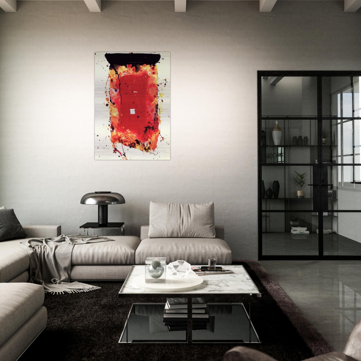 Flash Point - Sam Francis Brushed Aluminum Print - 70x100 cm / 28x40 inches | Sam Francis Aluminum Print | Sam Francis Prints