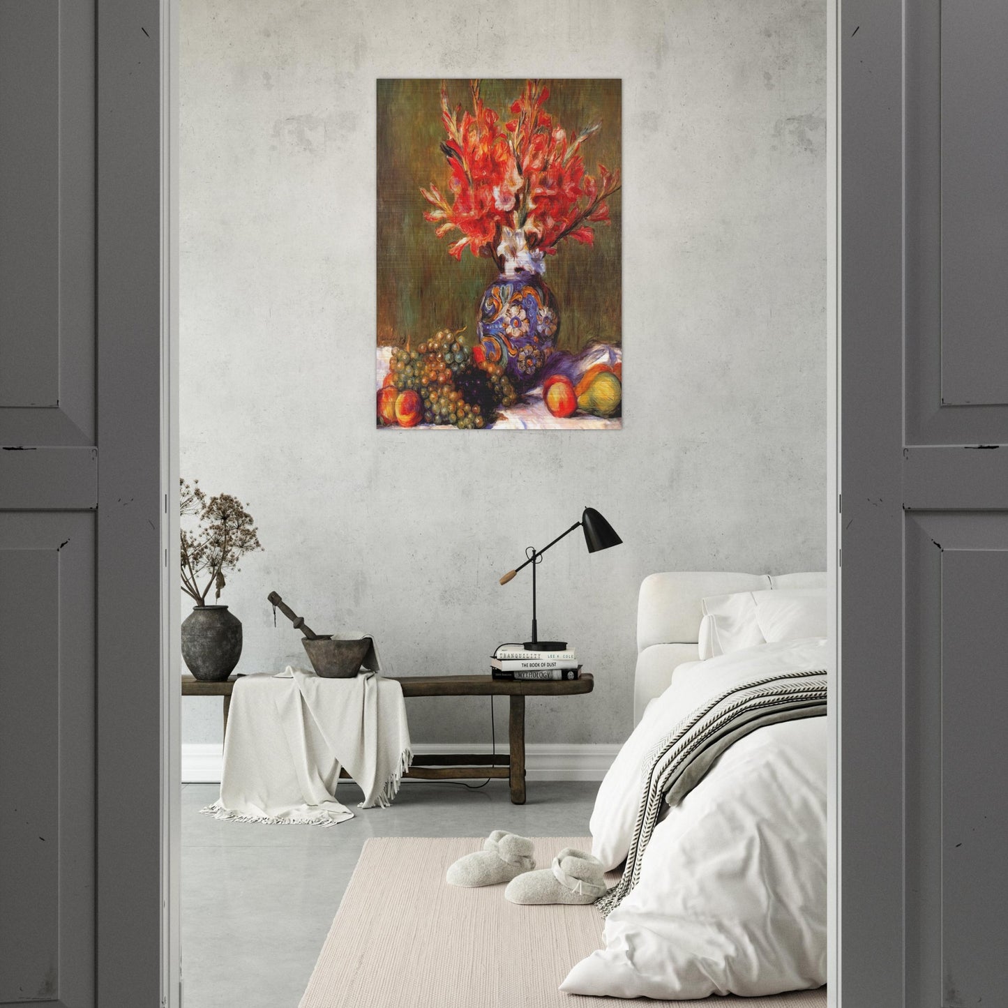 Still Life Flowers and Fruit - Pierre-Auguste Renoir Brushed Aluminum Print - 70x100 cm / 28x40 inches | Pierre-Auguste Renoir Aluminum Print | Pierre-Auguste Renoir Prints