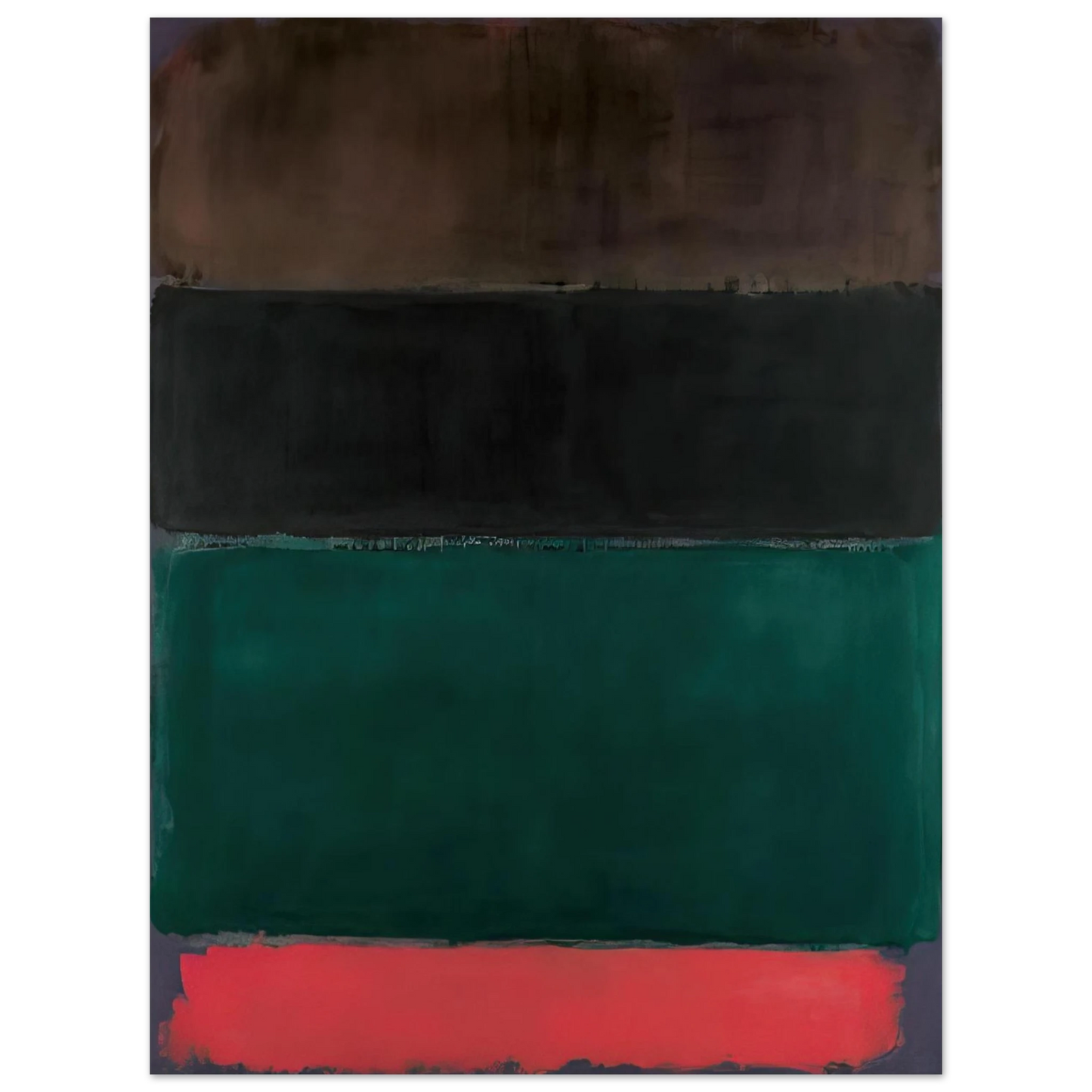 Mark Rothko - Untitled Red-Brown, Black, Green, Red - 1962 Wall Art - 21x29.7 cm / 8x12" - Premium Wooden Framed Poster With Fine Art Paper-canvas - Wood frame