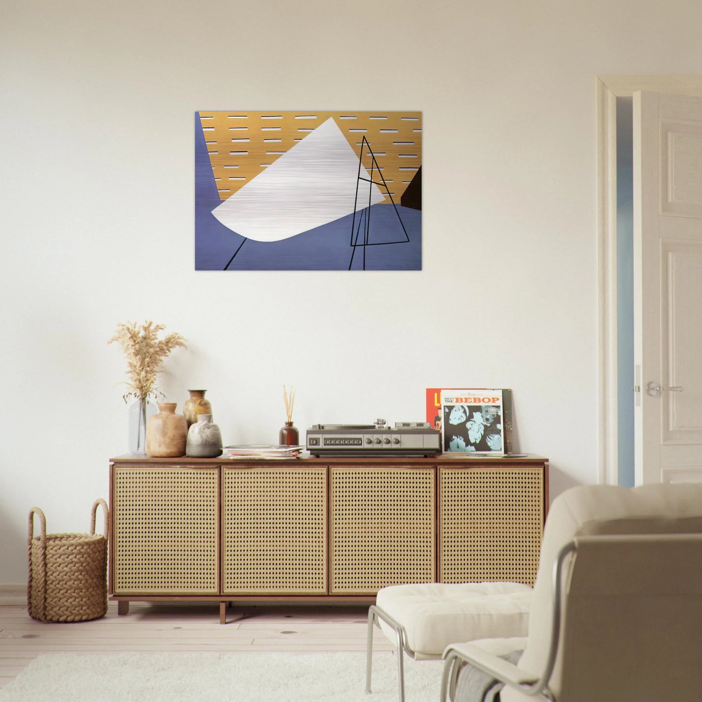 Aircraft Plant - 1945 - Ralston Crawford Brushed Aluminum Print - 70x100 cm / 28x40 inches | Ralston Crawford Aluminum Print | Ralston Crawford Prints