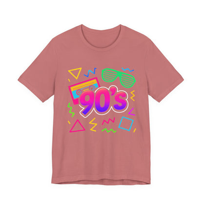 Música de la vieja escuela de los 90: ambiente arcade, clásico vintage de los 90. Camiseta retro de los 90 con la frase "Amo los años noventa".