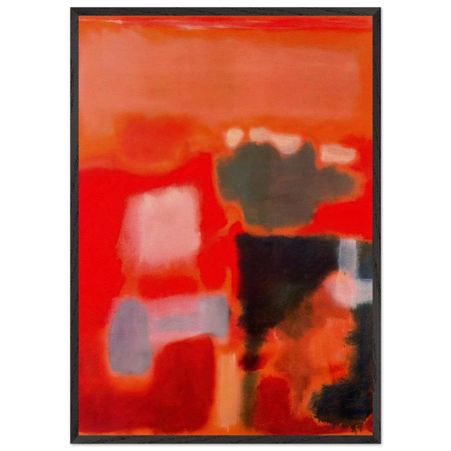 No1 - 1949 - Mark Rothko 70x100 cm / 28x40 inches Framed Art Print – Black Wooden Frame