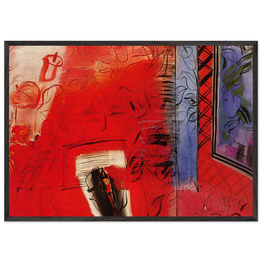 STILL LIFE WITH VIOLIN HOMMAGE TO BACH 1952 - Raoul Dufy 70x100 cm / 28x40 inches Framed Art Print – Black Wooden Frame