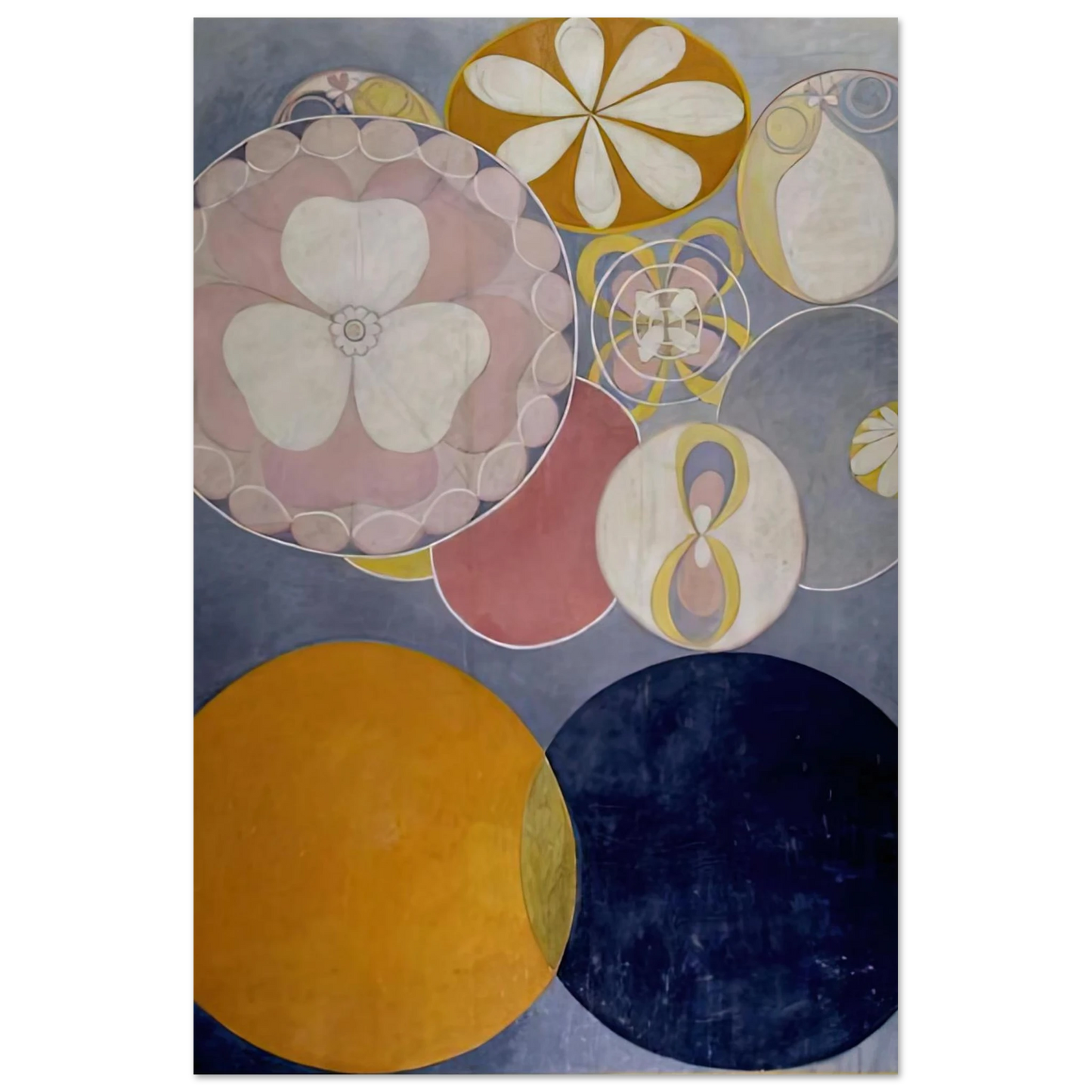 Hilma af Klint - DE TIO ST RSTA N 2 BARNAALDERN 1907 Wall art - A3 (29.7 x 42  cm) - Premium Wooden Framed Poster With Fine Art Paper-canvas - Black frame