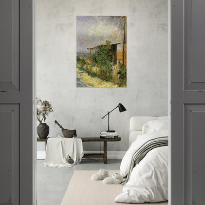 Montmartre Path with Sunflowers - Vincent van Gogh Brushed Aluminum Print - 70x100 cm / 28x40 inches | Vincent van Gogh Aluminum Print | Vincent van Gogh Prints