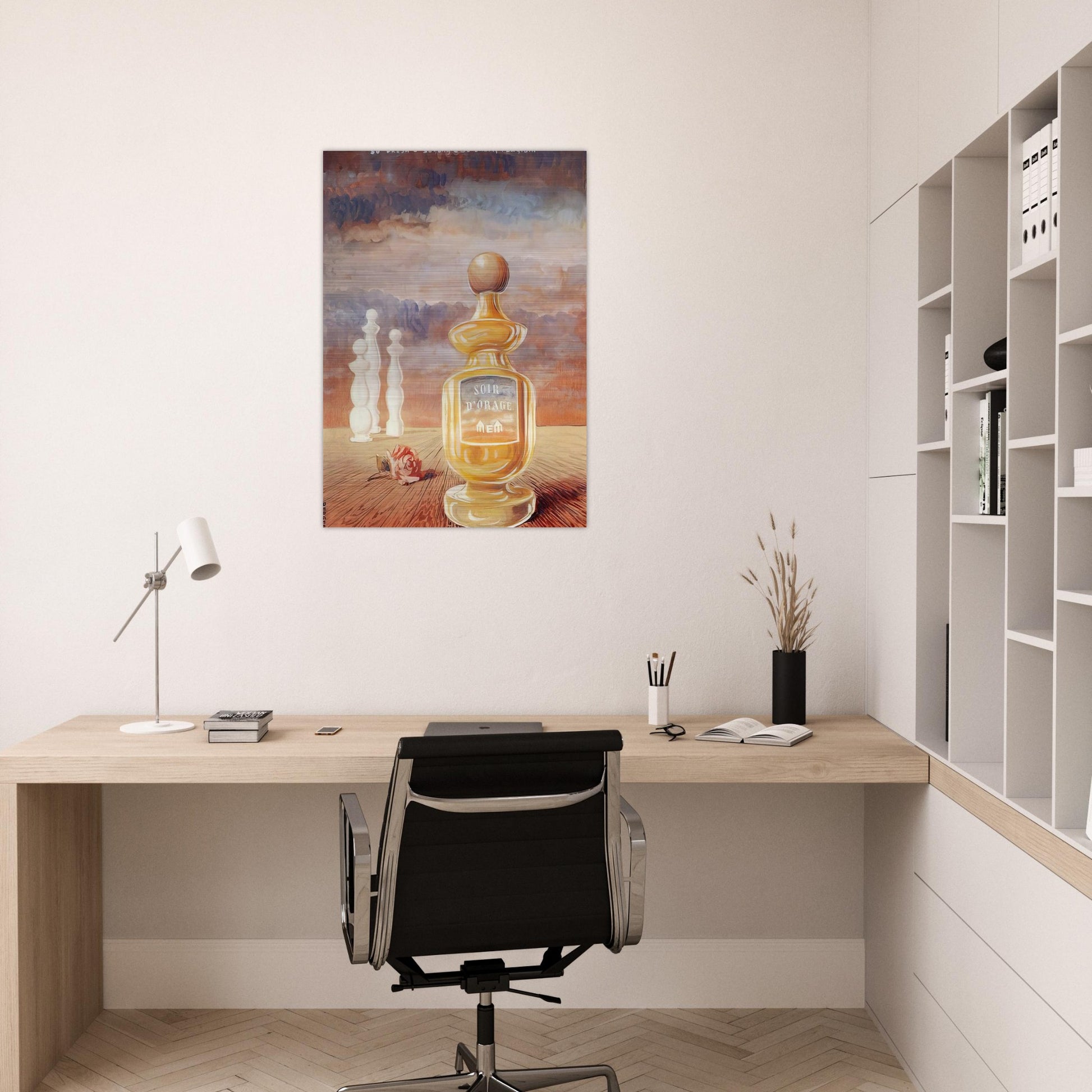 SOIR D ORAGE STRANGE PERFUME BY MEM - Rene Magritte Brushed Aluminum Print - 70x100 cm / 28x40 inches | Rene Magritte Aluminum Print | Rene Magritte Prints