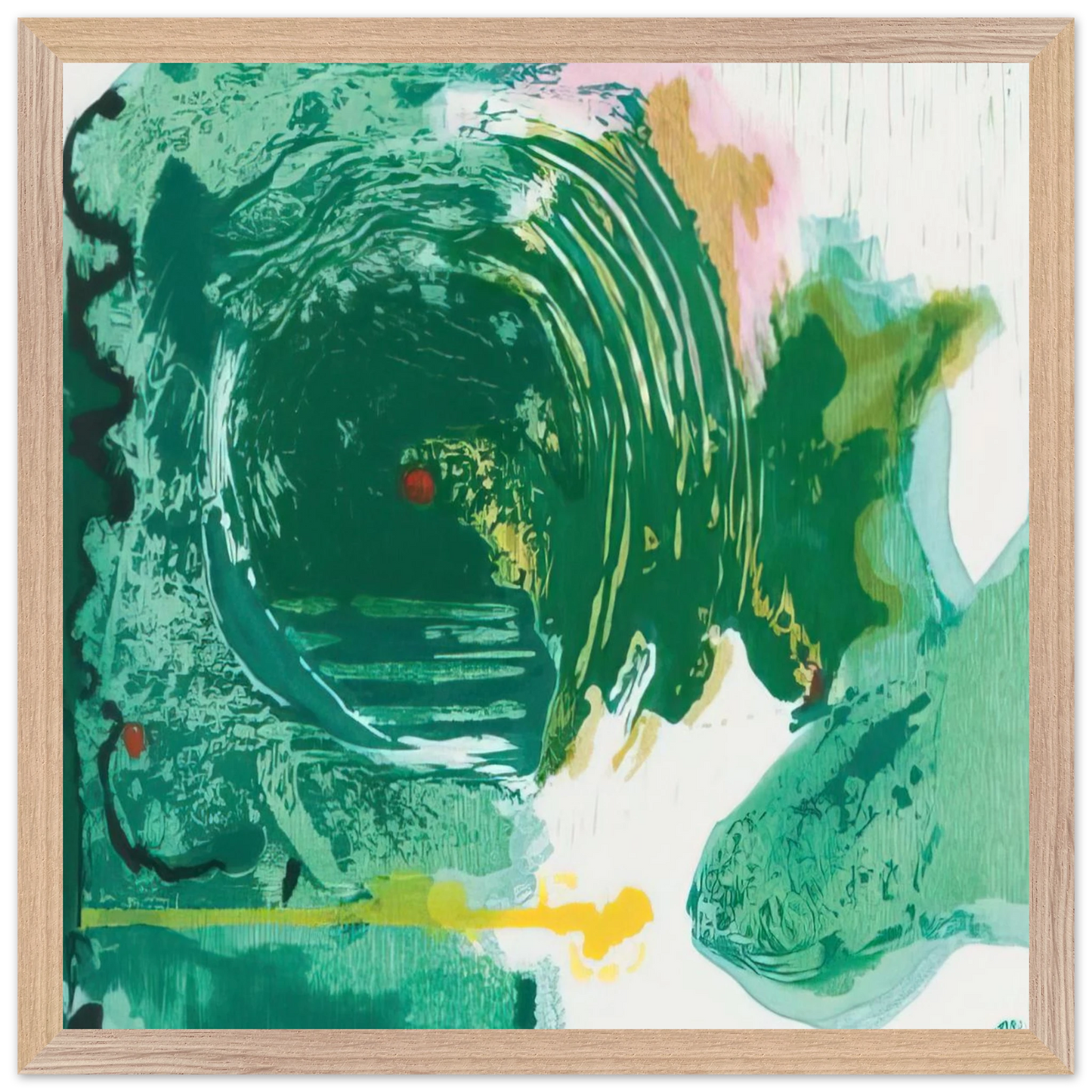 Helen Frankenthaler - Radius - 1993 Wall art - 13x18 cm / 5x7 inches - Premium Wooden Framed Poster With Fine Art Paper-canvas - Black frame