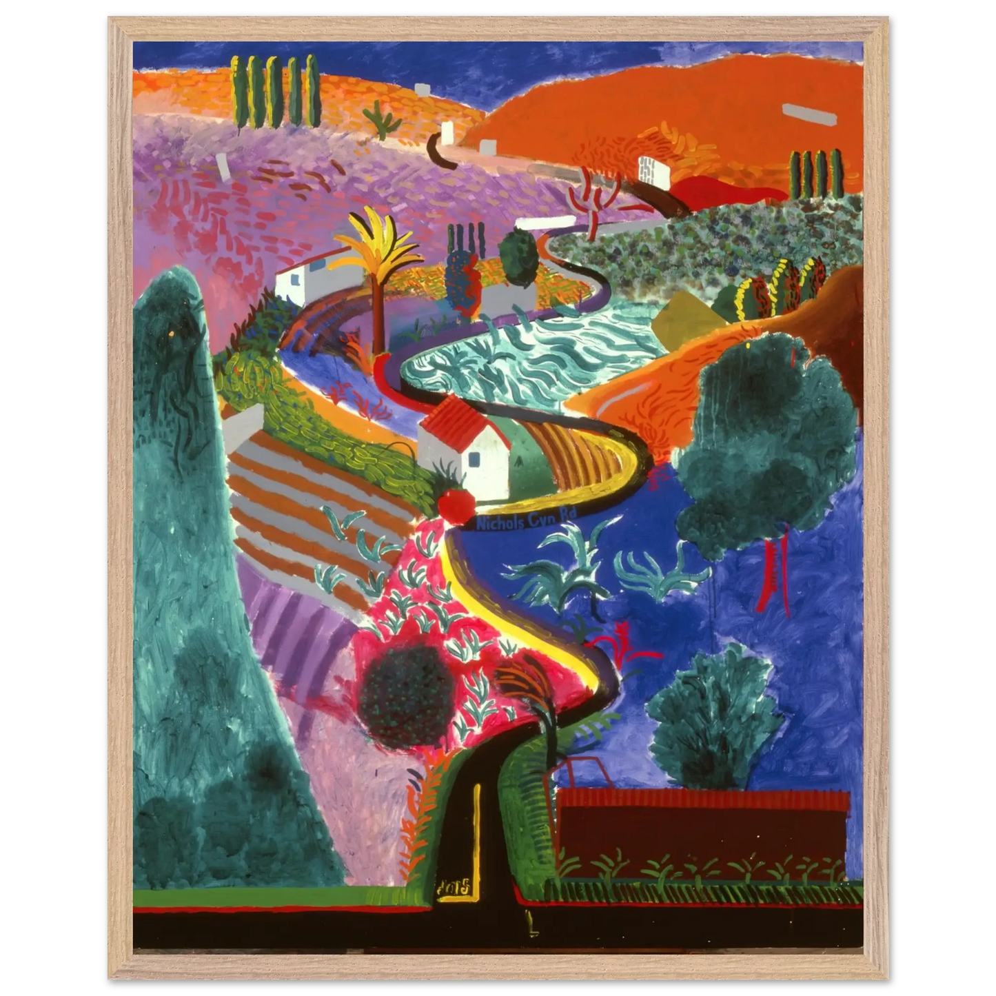 David Hockney - David Hockney Wall art - 30x45 cm / 12x18 inches - Premium Wooden Framed Poster With Fine Art Paper - Wood frame