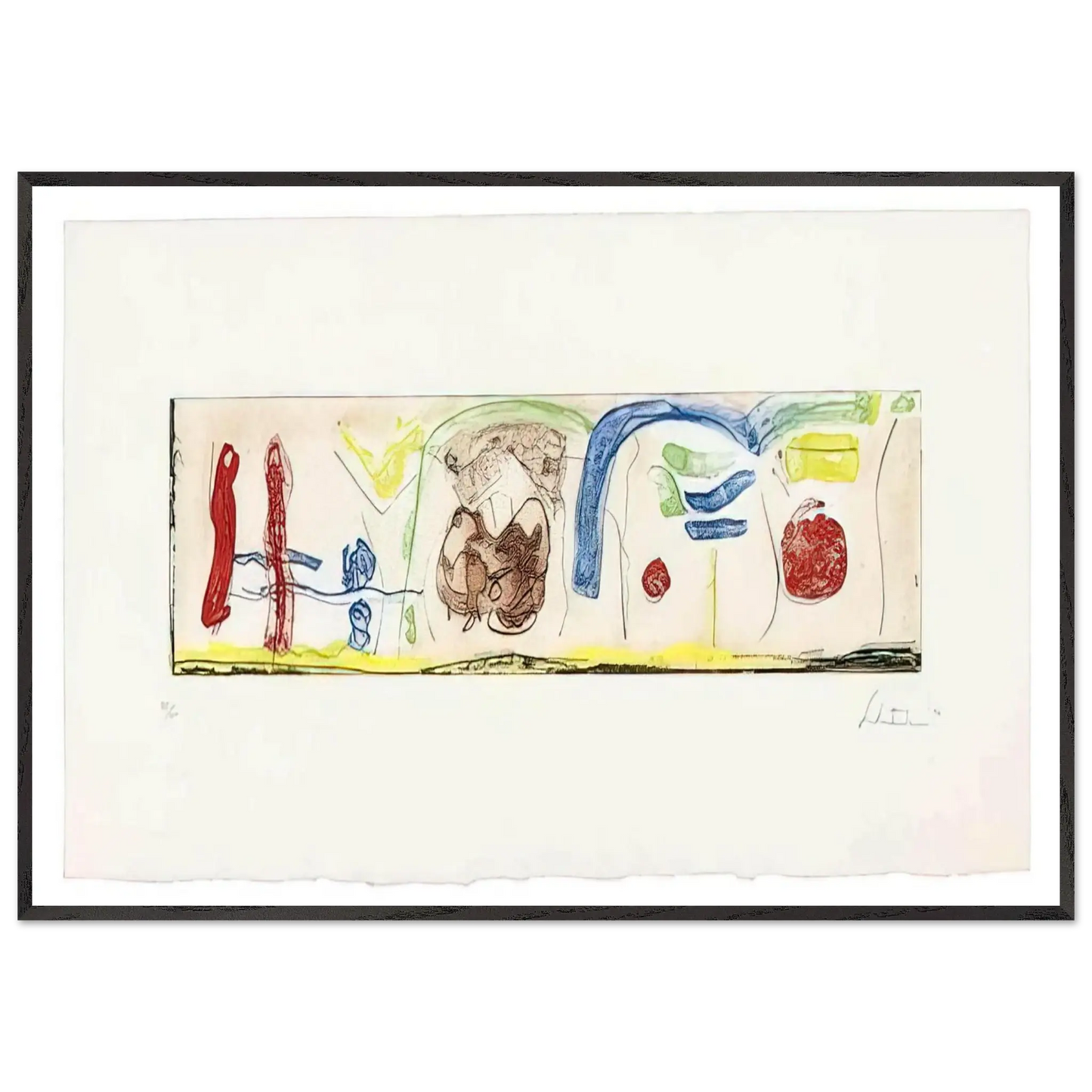 Helen Frankenthaler - Bridges - 1996 Wall art - 30x45 cm / 12x18 Inches - Premium Wooden Framed Poster With Fine Art Paper - Wood frame