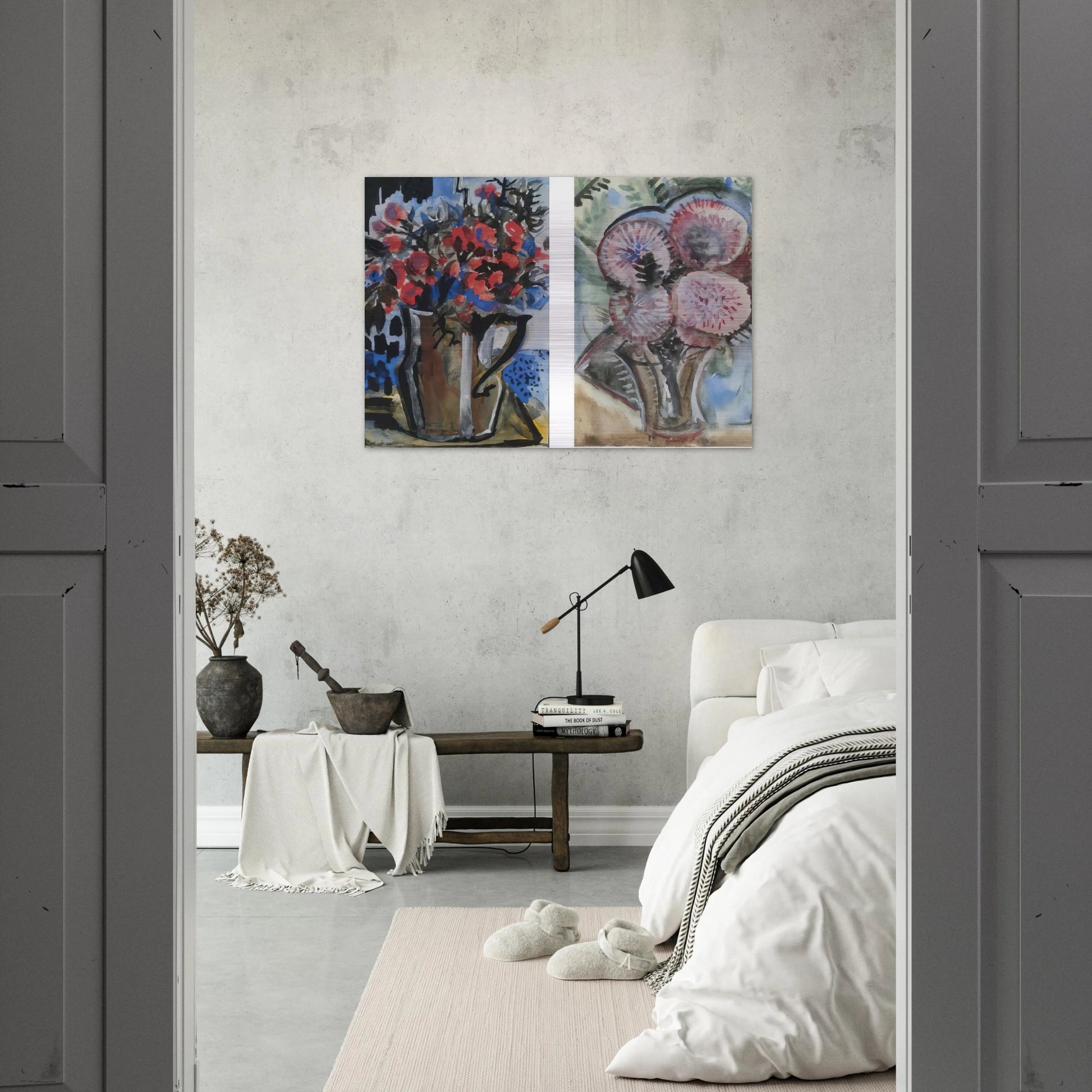 Still Life - Expressionism - Natalia Goncharova Brushed Aluminum Print - 70x100 cm / 28x40 inches | Natalia Goncharova Aluminum Print | Natalia Goncharova Prints