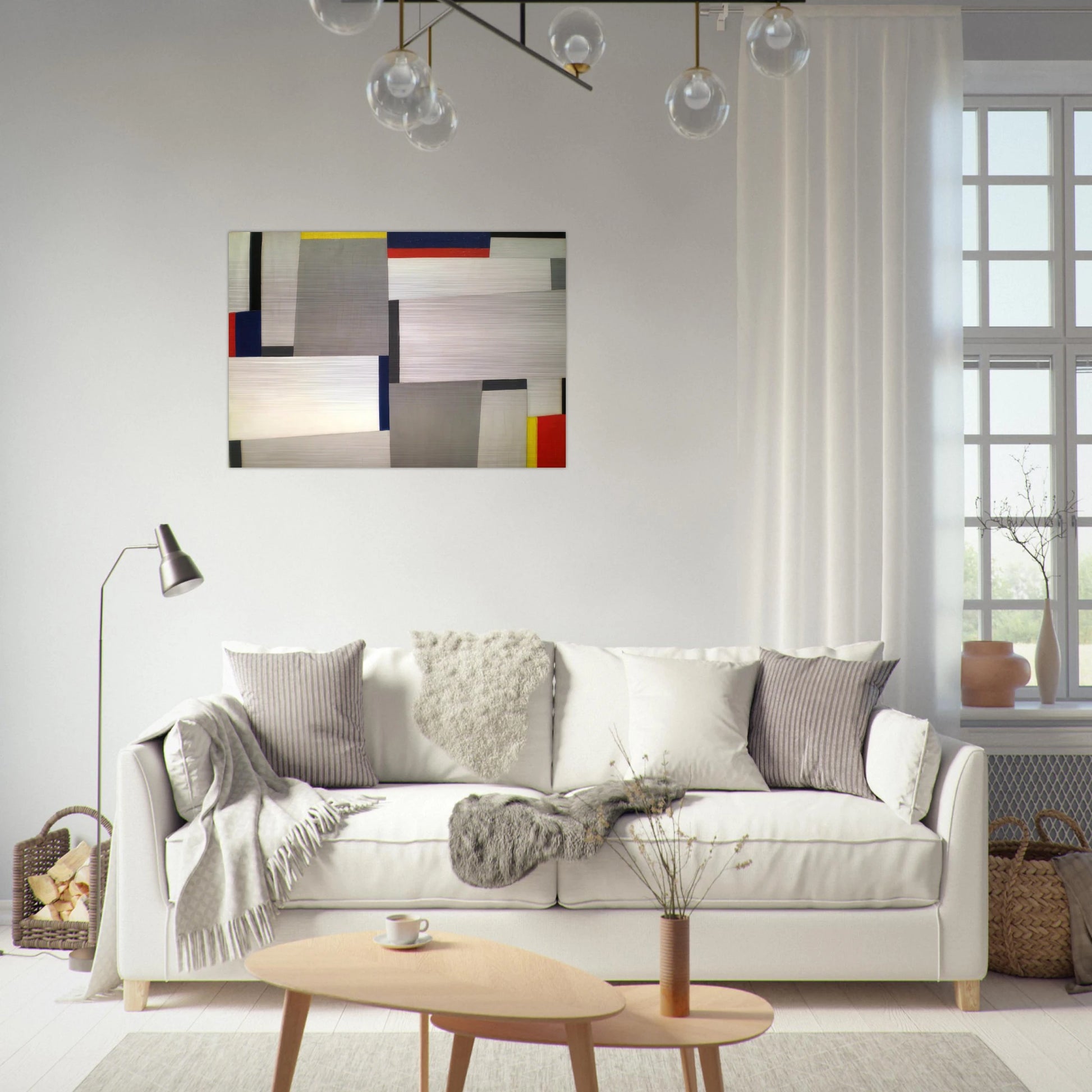 Relational Painting #73 - 1954 - Fritz Glarner Brushed Aluminum Print - 70x100 cm / 28x40 inches | Fritz Glarner Aluminum Print | Fritz Glarner Prints