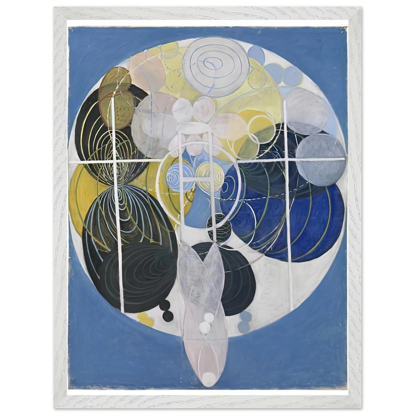Hilma af Klint - THE LARGE FIGURE PAINTINGS NR 5 1907 Wall art - 27x35 cm / 11x14 inches - Premium Wooden Framed Poster With Fine Art Paper-canvas - Black frame