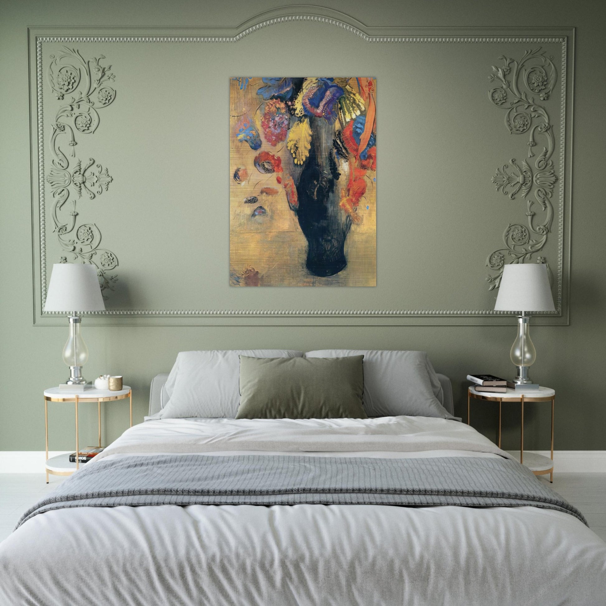 FLOWERS - Odilon Redon Brushed Aluminum Print - 70x100 cm / 28x40 inches | Odilon Redon Aluminum Print | Odilon Redon Prints