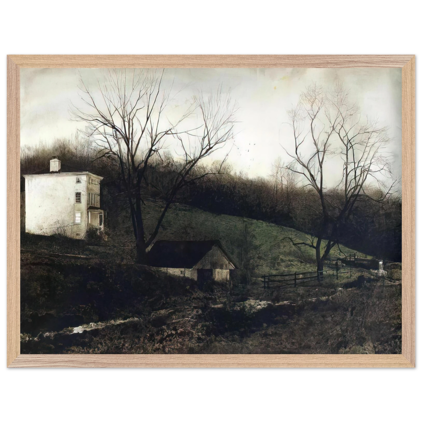 Andrew Wyeth - EVENING AT KUERNERS Wall Art - 60x80 cm / 24x32 inches - Fine Art Poster-canvas - -