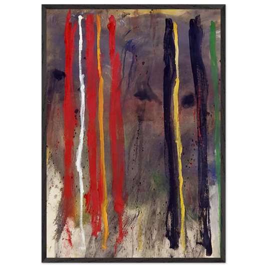 Stripes - 1957 - Gene Davis 70x100 cm / 28x40 inches Framed Art Print – Black Wooden Frame