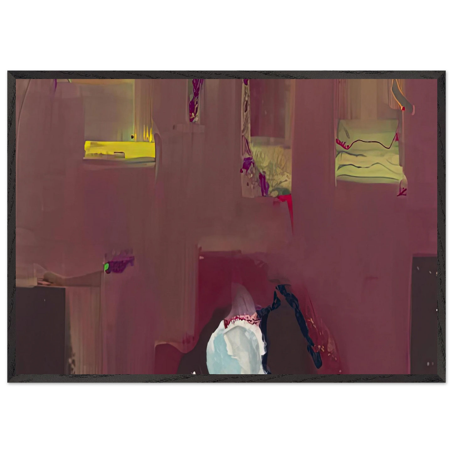 Yin Yang 1990- - Helen Frankenthaler 70x100 cm / 28x40 inches Framed Art Print – Black Wooden Frame