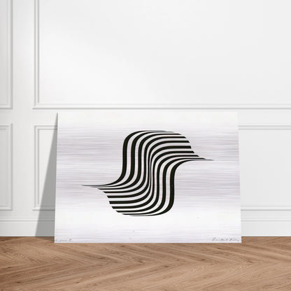 UNTITLED WINGED CURVE 1966 - Bridget Riley Brushed Aluminum Print - 70x100 cm / 28x40 inches | Bridget Riley Aluminum Print | Bridget Riley Prints