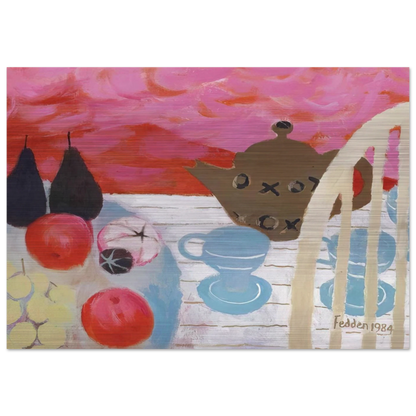 The Teapot - 1984 - Mary Fedden Brushed Aluminum Print - 70x100 cm / 28x40 inches | Mary Fedden Aluminum Print | Mary Fedden Prints