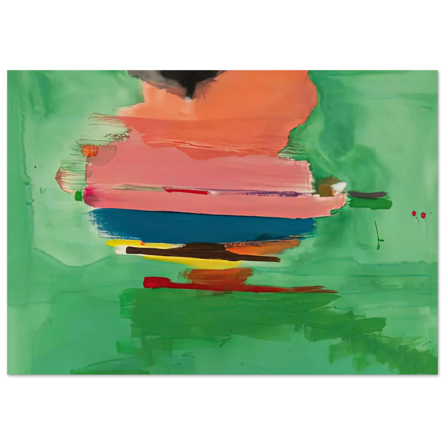 Helen Frankenthaler - Untitled, 1973- Wall Art - 60x80 cm / 24x32 inches - Premium Wooden Framed Poster With Fine Art Paper-canvas - Black frame