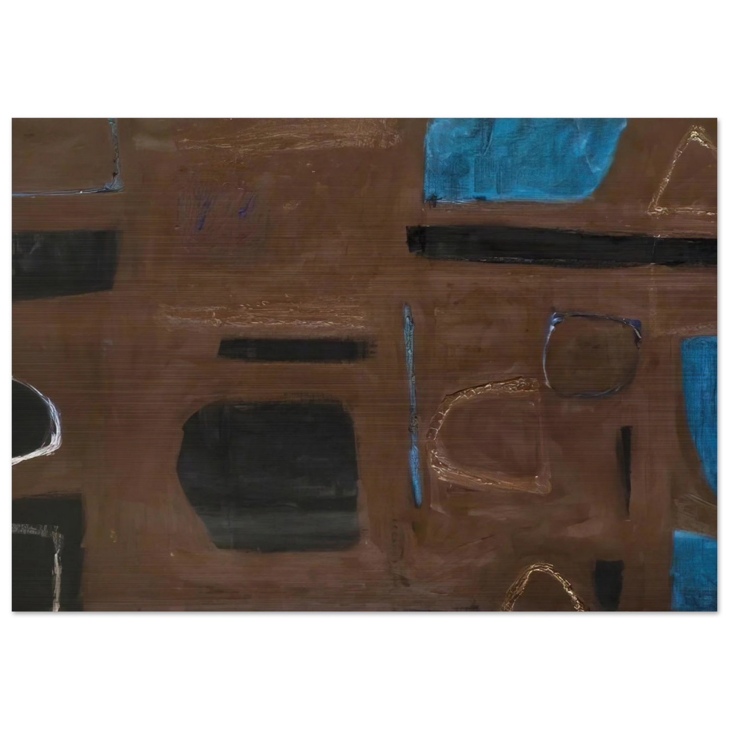 Brown and Black - 1960 - William Scott Brushed Aluminum Print - 70x100 cm / 28x40 inches | William Scott Aluminum Print | William Scott Prints