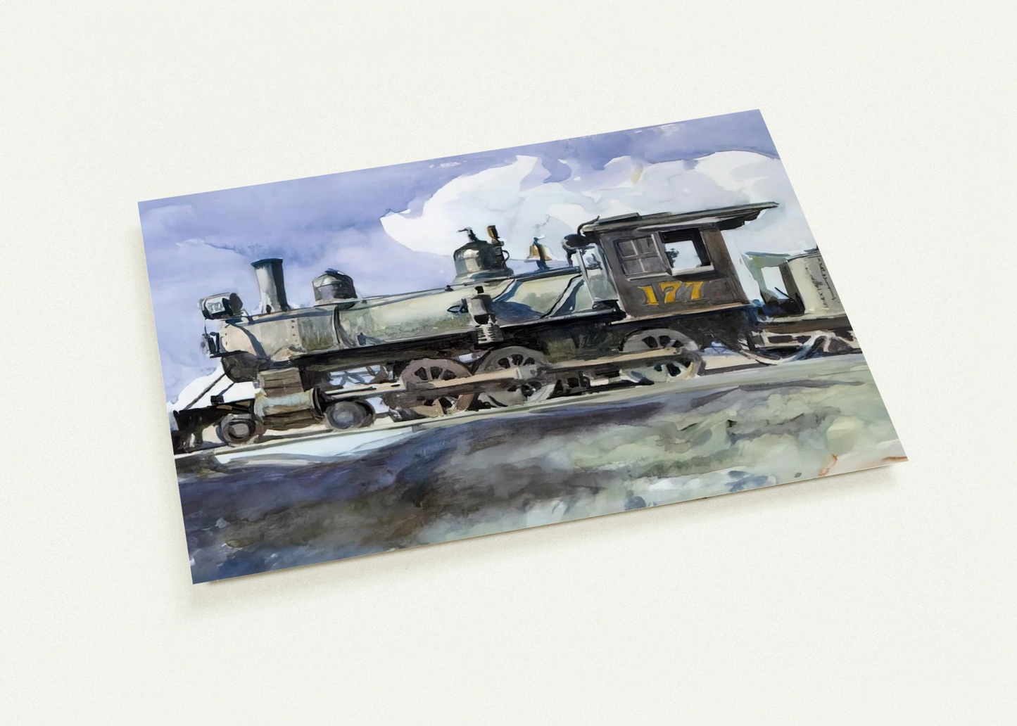 D. and R. G. Locomotive By Edward Hopper Pack of 10 Post Cards | Edward Hopper Post Cards | A6 (10.5 x 14.8 cm) - 4.1 x 5.8 inches