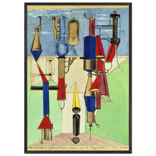 Hydrometric Demonstration - Max Ernst 70x100 cm / 28x40 inches Framed Art Print – Black Wooden Frame