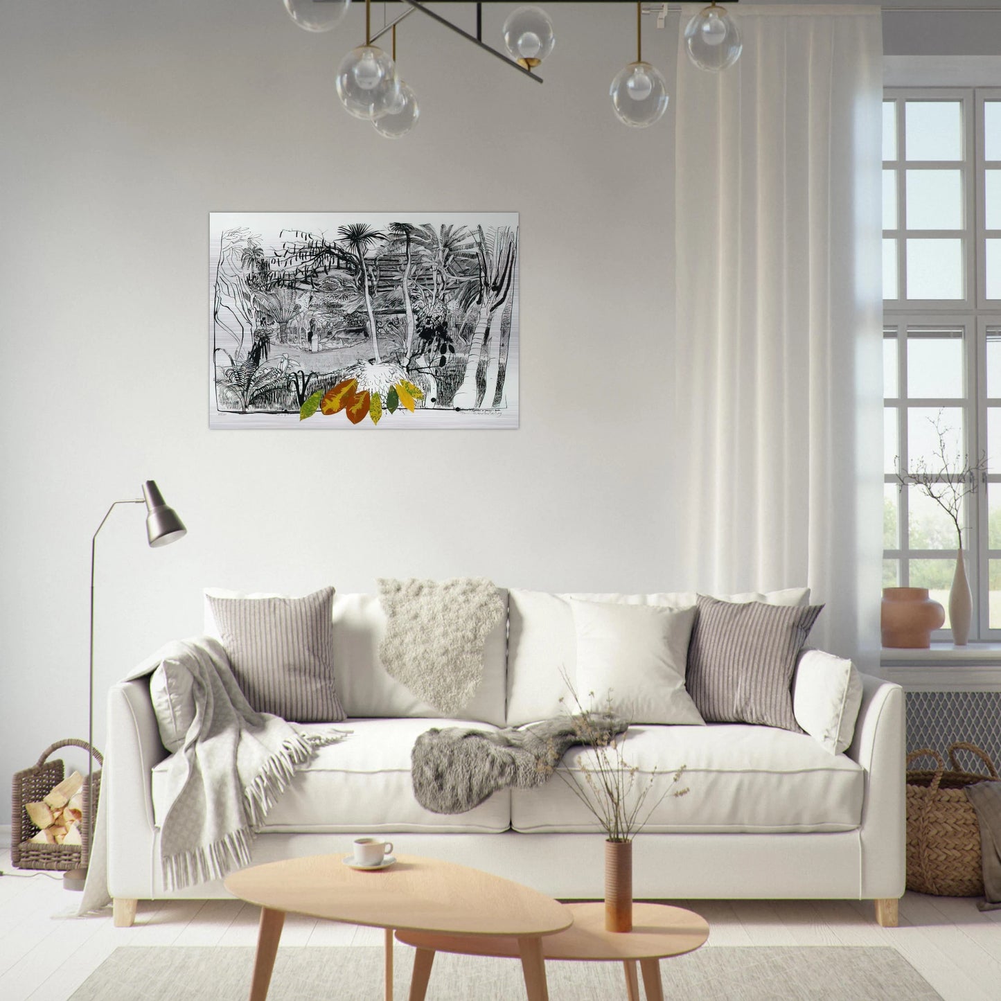 The Garden in Sanur - Bali - 1980 - Brett Whiteley Brushed Aluminum Print - 70x100 cm / 28x40 inches | Brett Whiteley Aluminum Print | Brett Whiteley Prints