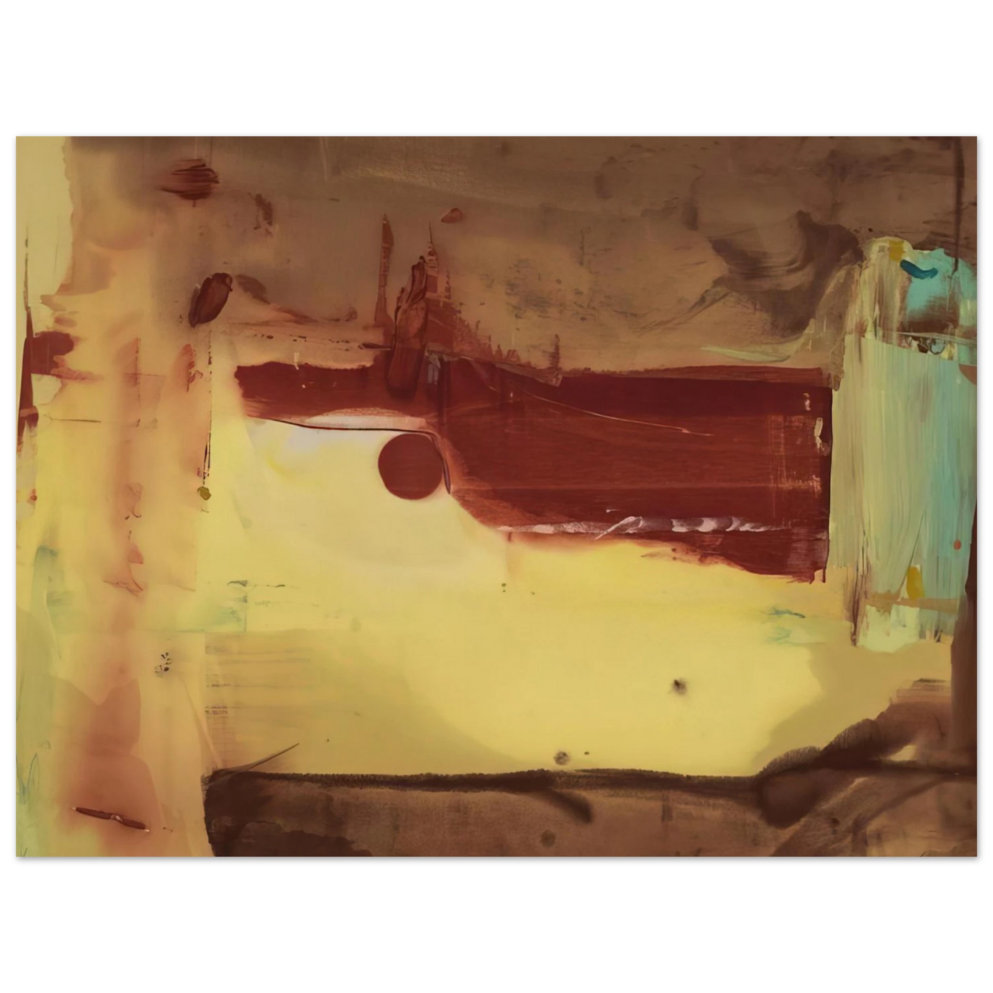Helen Frankenthaler - Desert Pass - 1976 Wall art - 13x18 cm / 5x7 inches - Premium Wooden Framed Poster With Fine Art Paper-canvas - Black frame