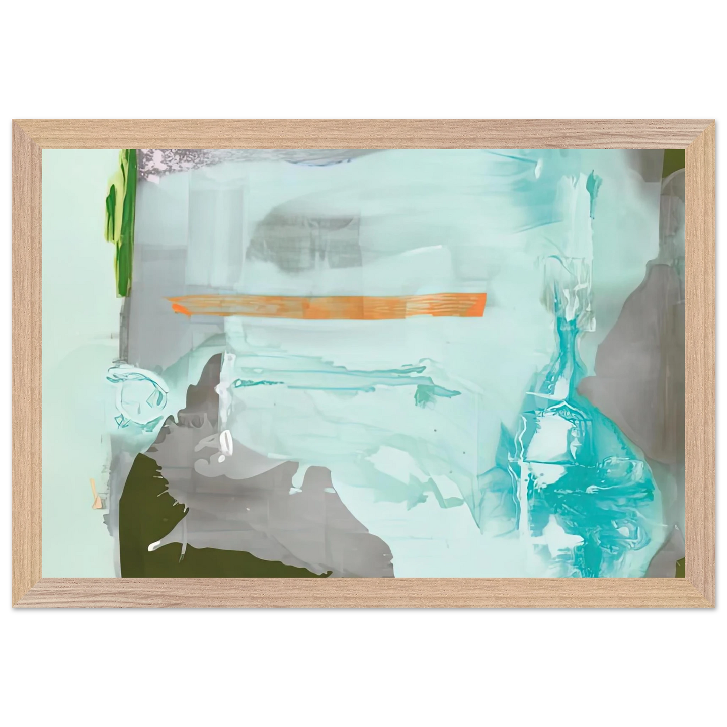 Helen Frankenthaler - Poseidon, 1990- Wall Art - 60x80 cm / 24x32 inches - Premium Wooden Framed Poster With Fine Art Paper-canvas - White frame