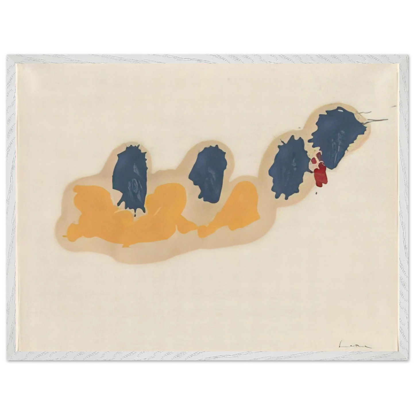 Helen Frankenthaler - April IV - 1960 Wall art - 70x100 cm / 28x40 inches - Premium Wooden Framed Poster With Fine Art Paper-canvas - White frame