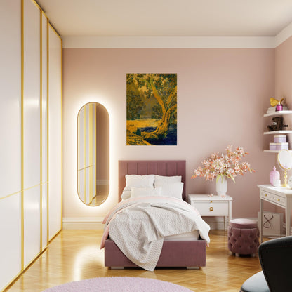Study for Autumn Brook - Maxfield Parrish Brushed Aluminum Print - 70x100 cm / 28x40 inches | Maxfield Parrish Aluminum Print | Maxfield Parrish Prints